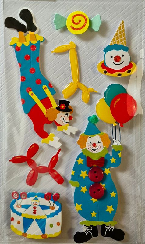 Zirkus  Clown 3 D Sticker