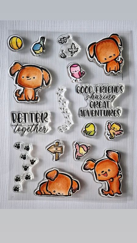 süße Hunde Stempel und Stanzen Kombi
