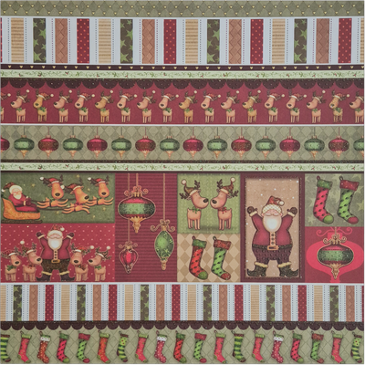 Santa Claus mit Glimmer Scrapbook Papier Santa Claus mit Glimmer Scrapbook Papier