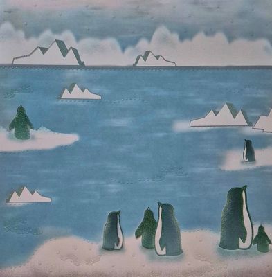 Pinguine mit Glitter Scrapbook Papier Pinguine mit Glitter Scrapbook Papier