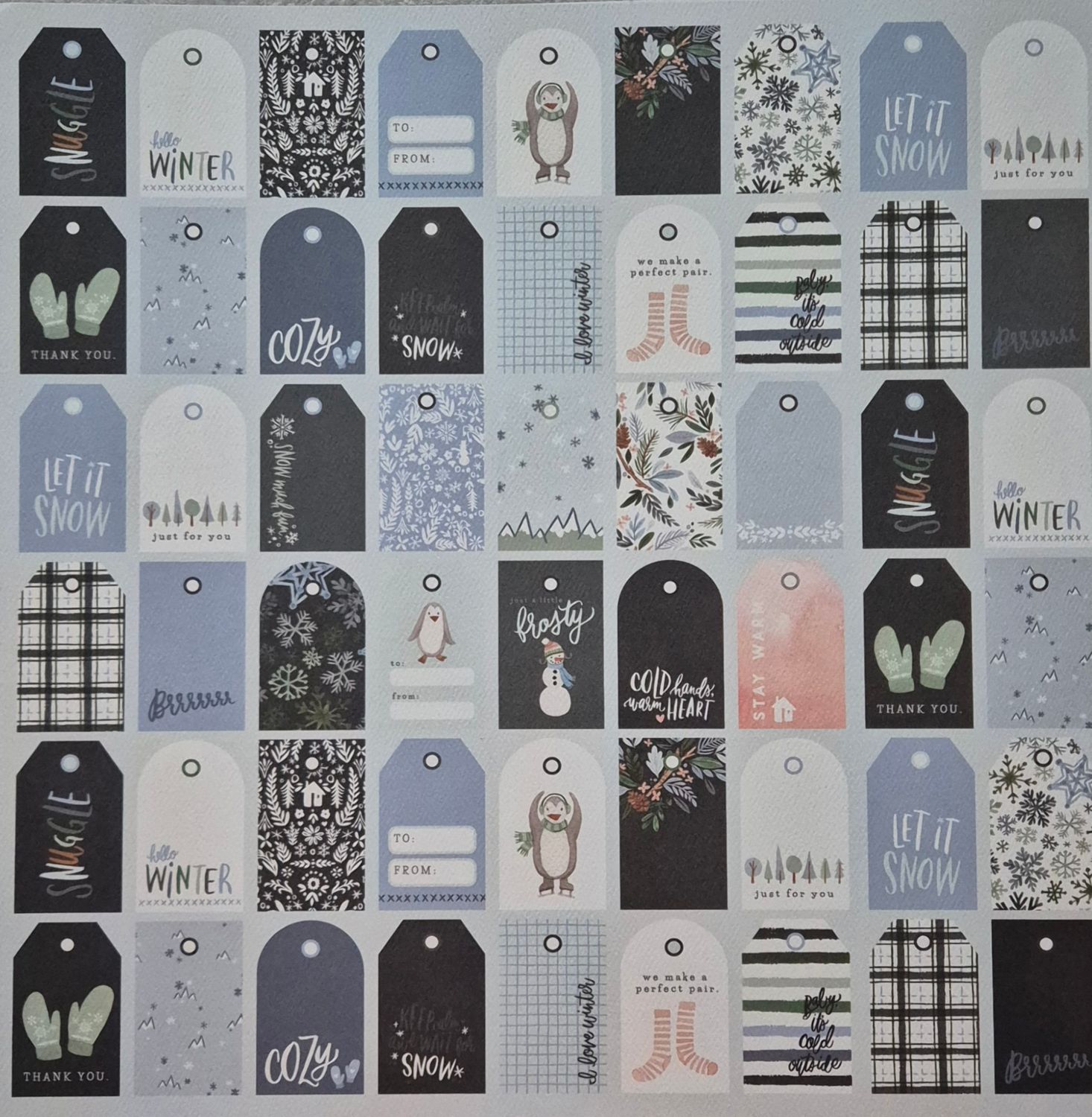 Winter Anhänger Scrapbook Papier