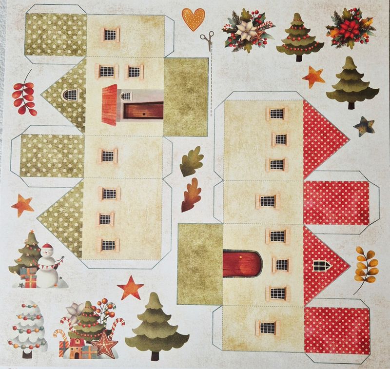 Weihnachtshäuser Ausschneidebogen Weihnachtshäuser Ausschneidebogen