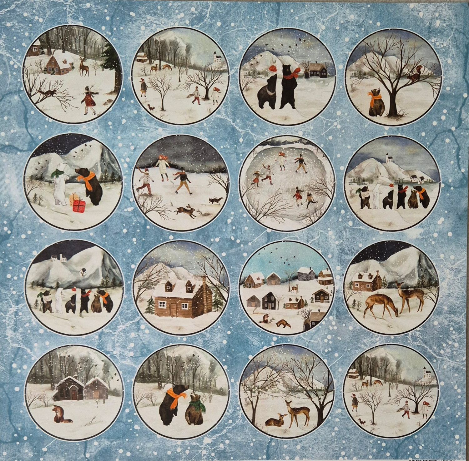 Runde Winter Szenen Scrapbookpapier
