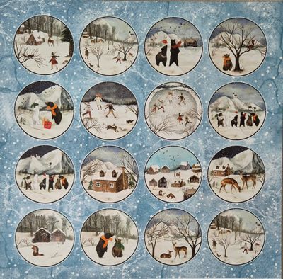 Runde Winter Szenen Scrapbookpapier