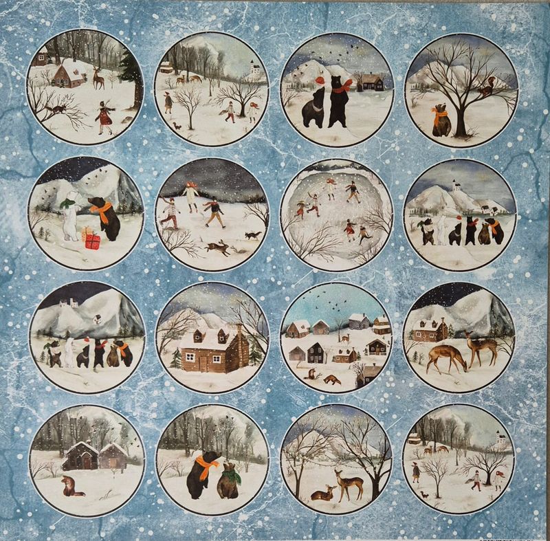 Runde Winter Szenen Scrapbookpapier Runde Winter Szenen Scrapbookpapier
