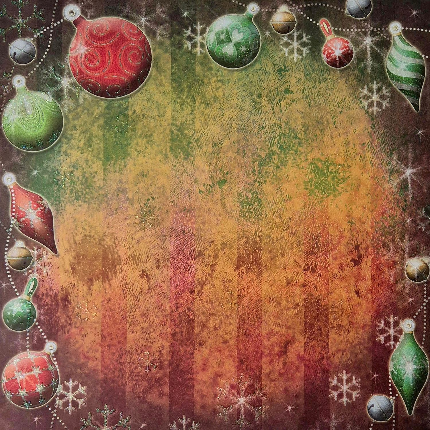 Weihnachtskugeln mit Glitter Scrapbook Papier