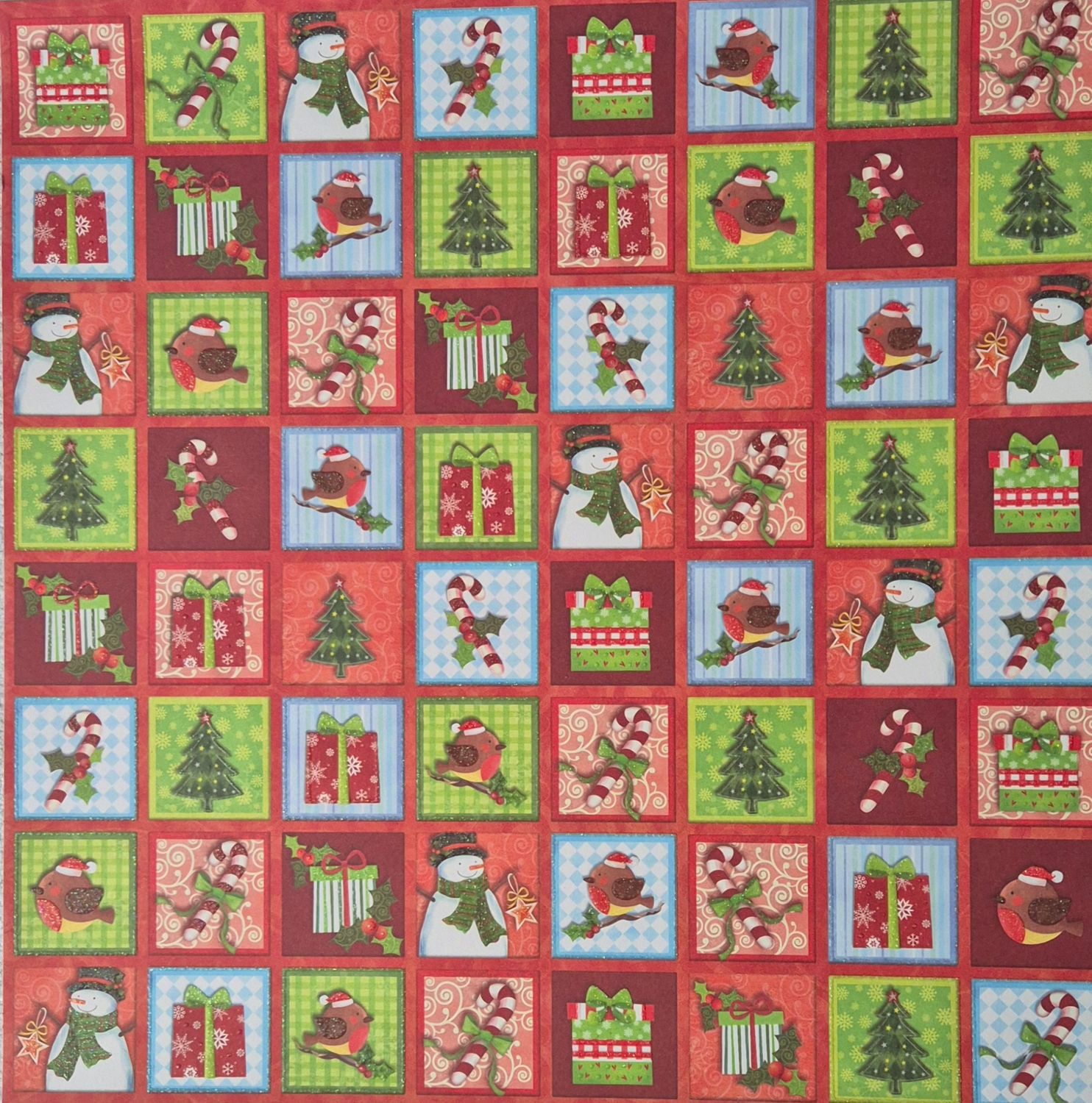 Fröhliche Weihnachten mit Glitter Scrapbook Papier