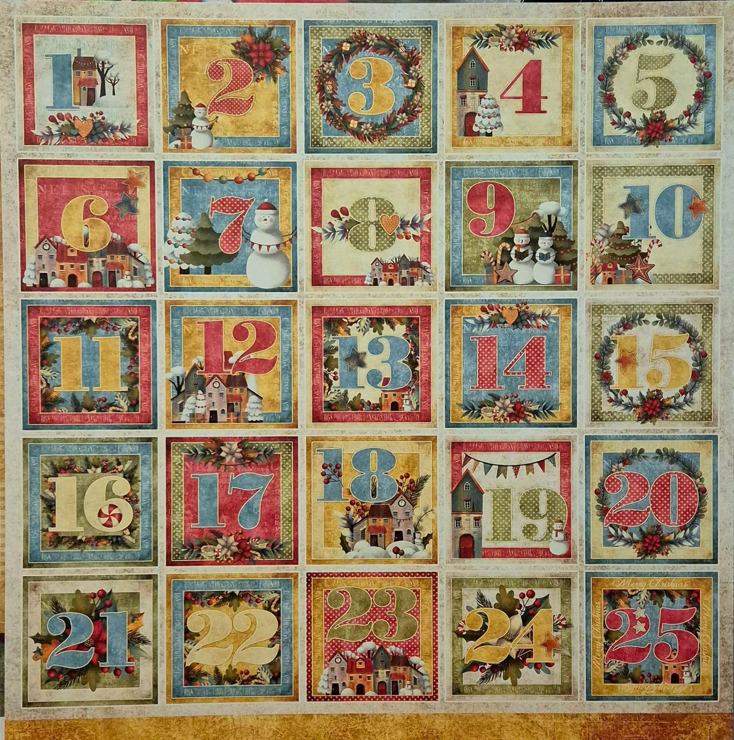 Adventskalenderzahlen Scrapbook Papier