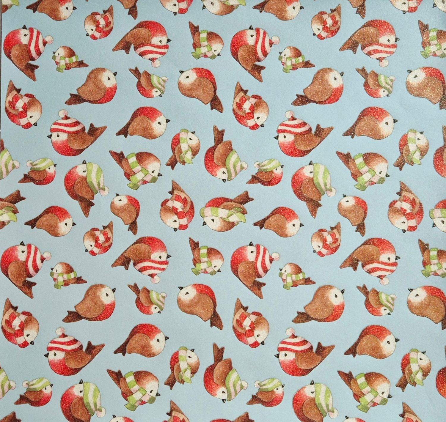 Wintervögel mit Glimmer Scrapbook Papier