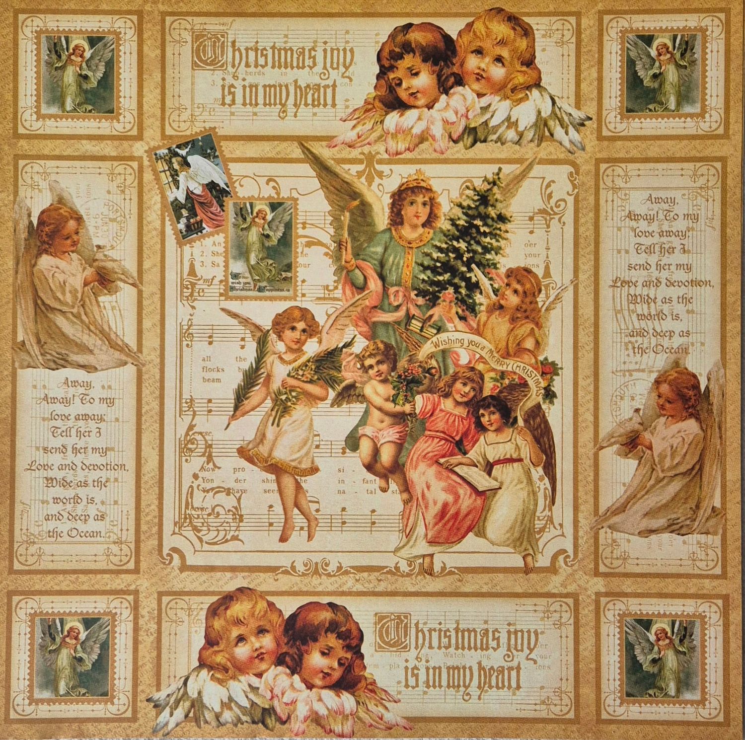 Weihnachtsengel Scrapbook Papier