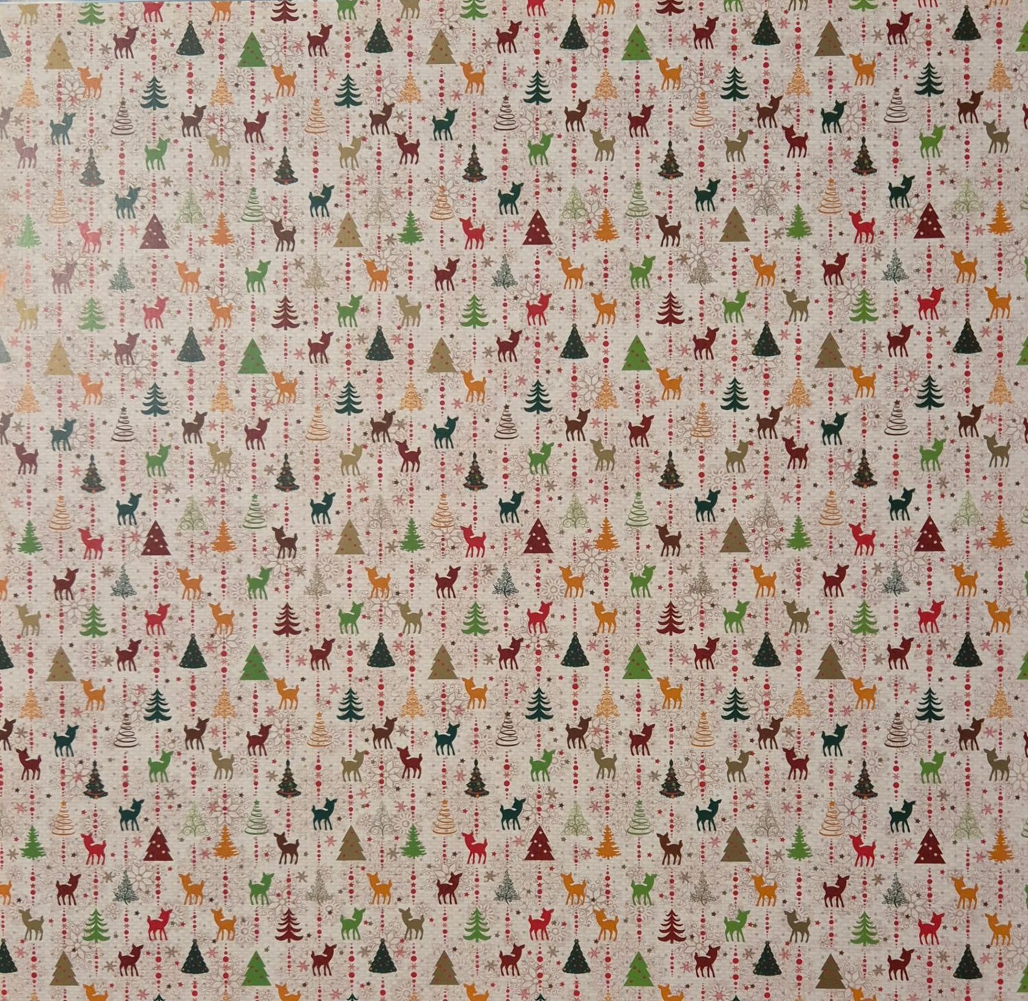 Rehe und Weihnachtsbäume Scrapbook Papier
