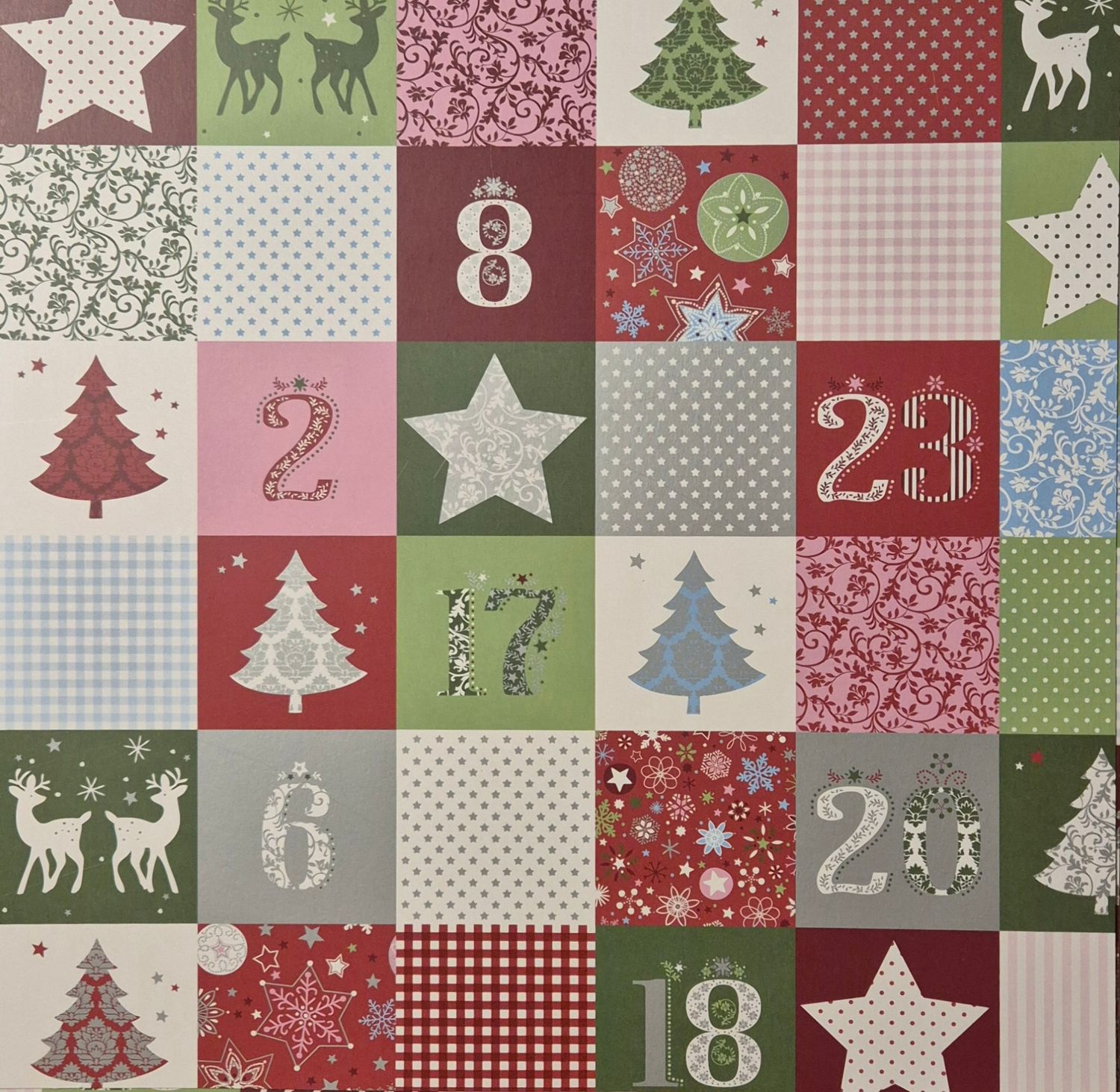 Advent, Advent rot/grün Scrapbook Paper