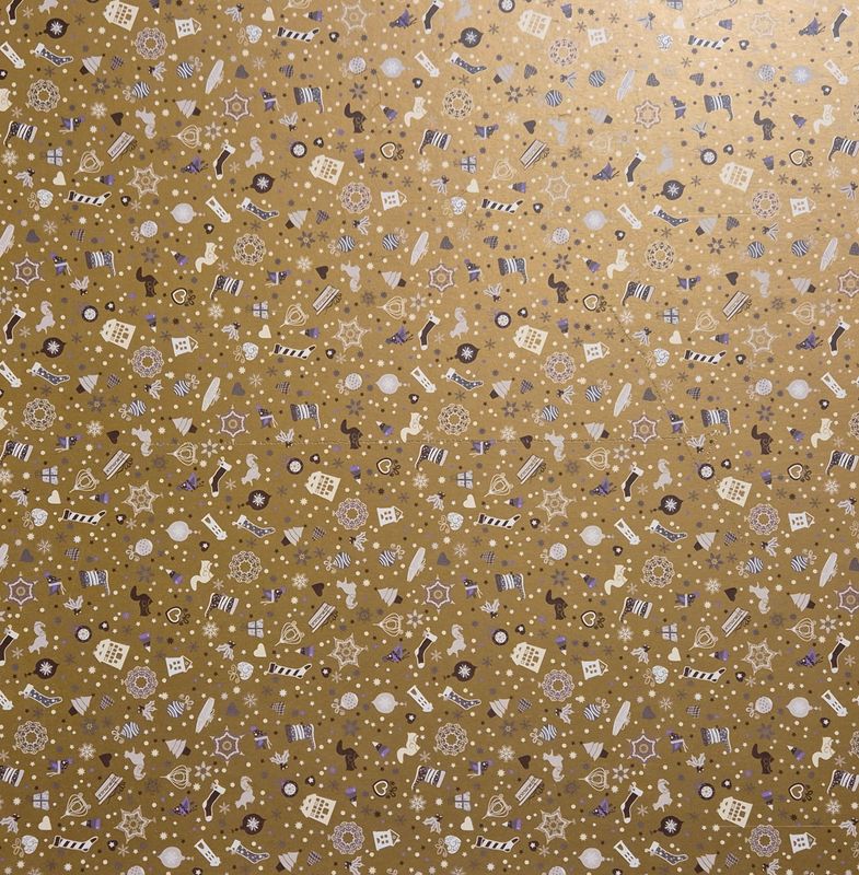 Weihnachtszauber gold Scrapbook Papier Weihnachtszauber gold Scrapbook Papier