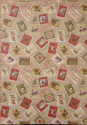 Weihnachtliche Briefmarken Scrapbook Papier