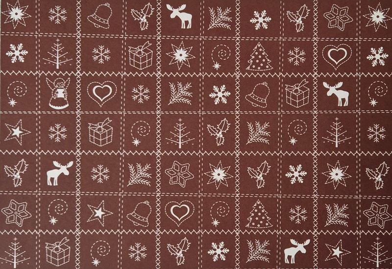 gestickte Weihnachten braun DinA4 gestickte Weihnachten braun DinA4