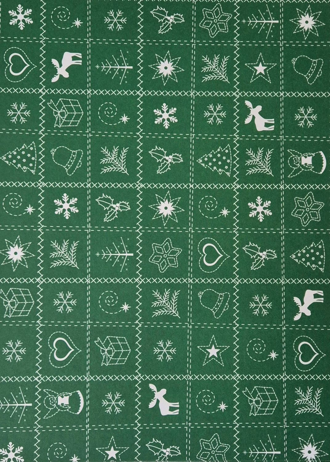 gestickte Weihnachten grün DinA4