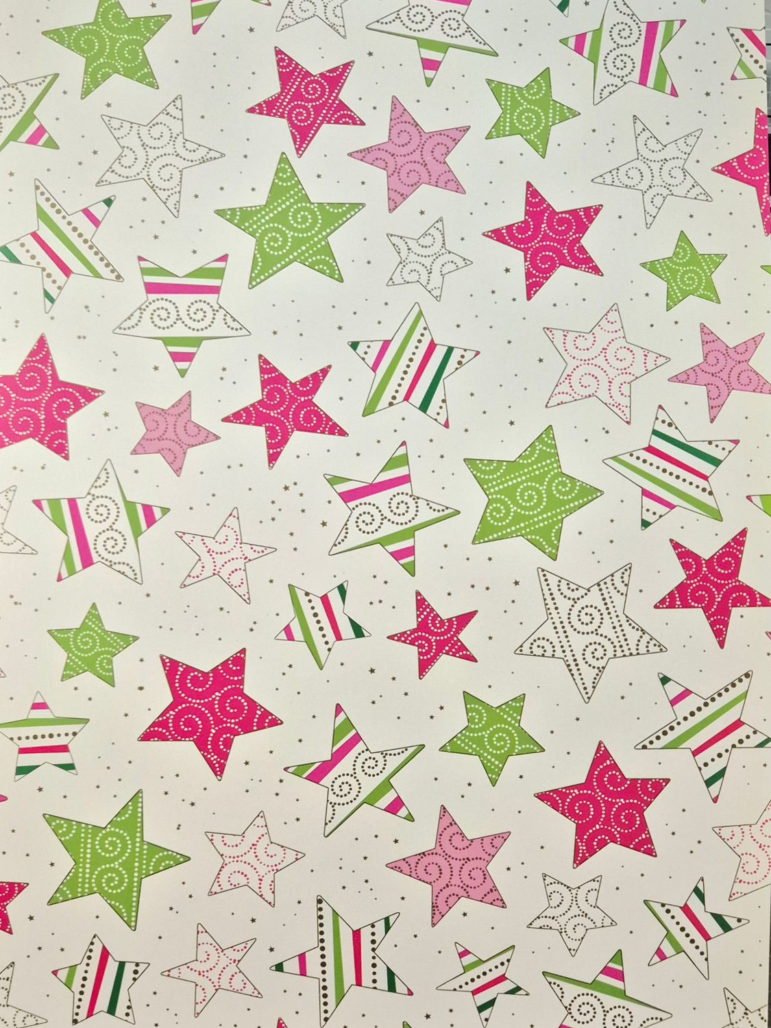 Sterne pink, rosa grün DinA4
