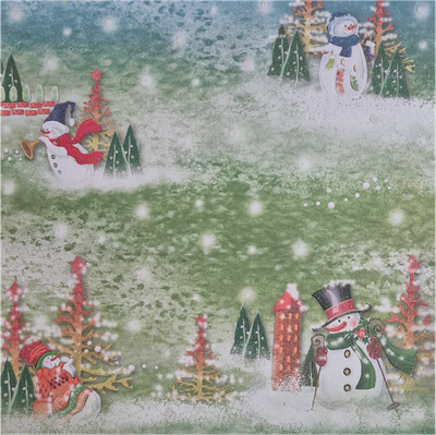 Schneemänner mit Glimmer Scrapbook Papier