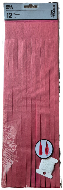 Seidenpapier Quasten rot/weinrot