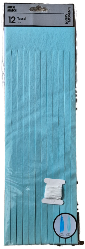 Seidenpapier Quasten hellblau/blau