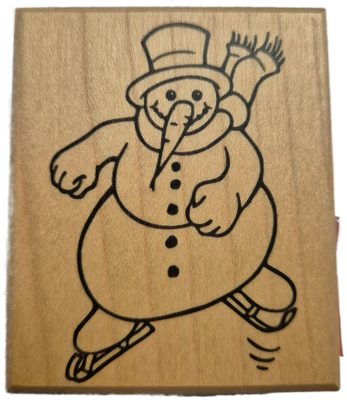 Schneemann fährt Schlittschuh - Stempel Schneemann fährt Schlittschuh - Stempel
