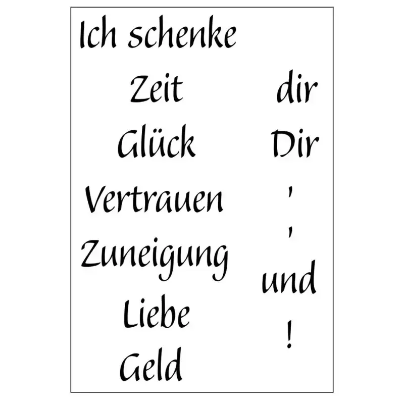 Stempelset  Ich schenke 13 teilig