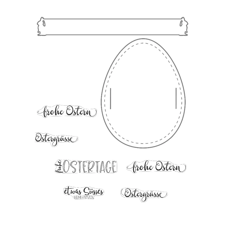 Stempel und Stanzen Set Frohe Ostern Stempel und Stanzen Set Frohe Ostern