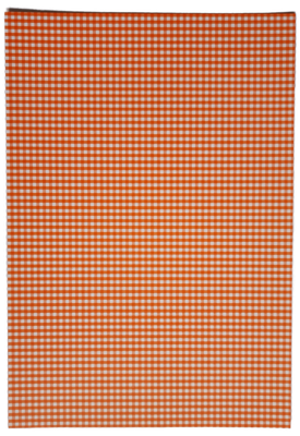 Motivpapier in Orange/weiß kariert