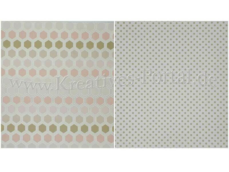 Scrapbook Design Papier * Wabe mit Goldrand