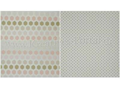 Scrapbook Design Papier * Wabe mit Goldrand