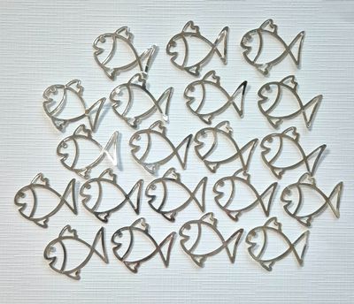 20 silberne Fische Sticker 20 silberne Fische Sticker