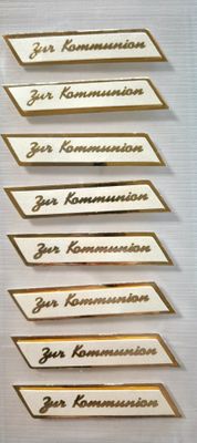 Zur Kommunion Sticker gold