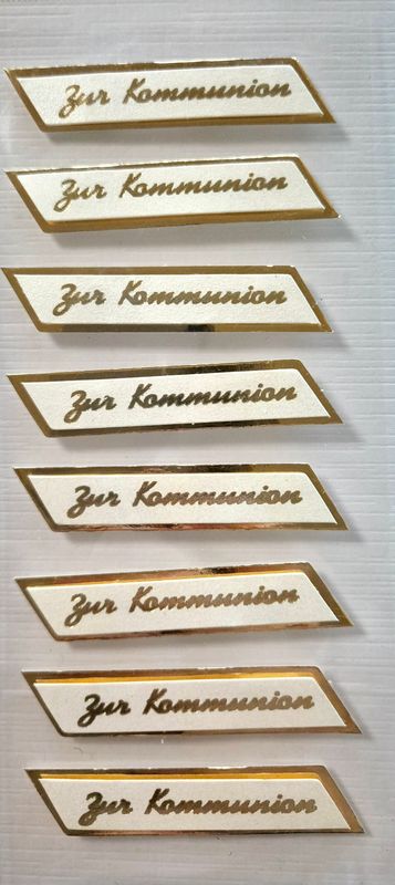 Zur Kommunion Sticker gold