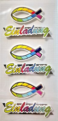 Einladung Regenbogenfisch Sticker