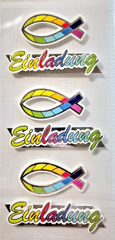 Einladung Regenbogenfisch Sticker