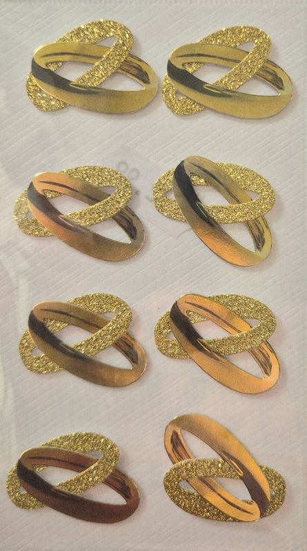 goldene Eheringe 3 D Sticker