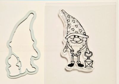 Wichtel mit Laterne Stempel und Stanzen Set