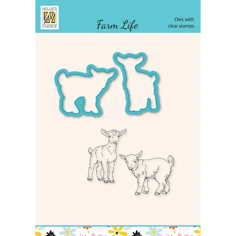 Kleine Ziegen Stempel und Konturen Stanze