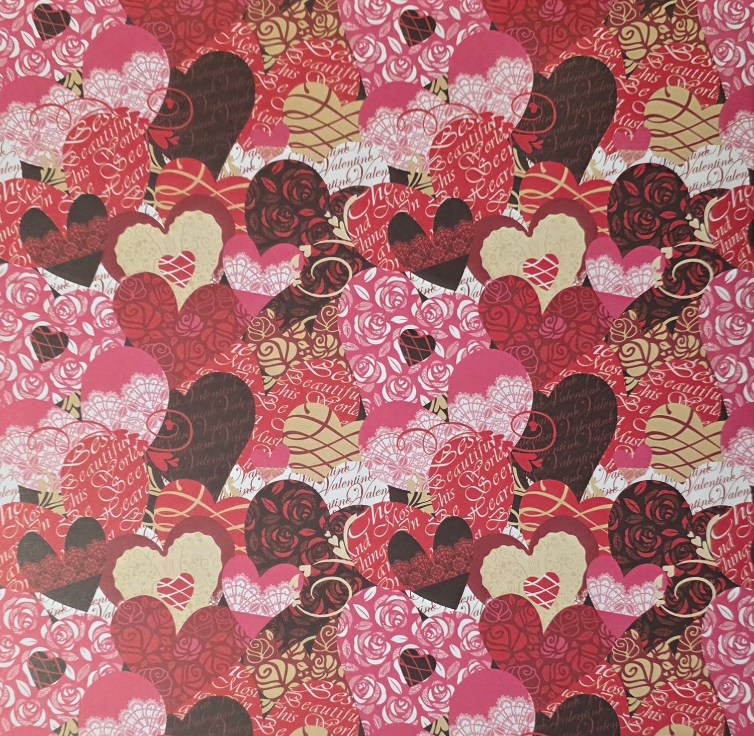 Herzen Rot Scrapbook Papier