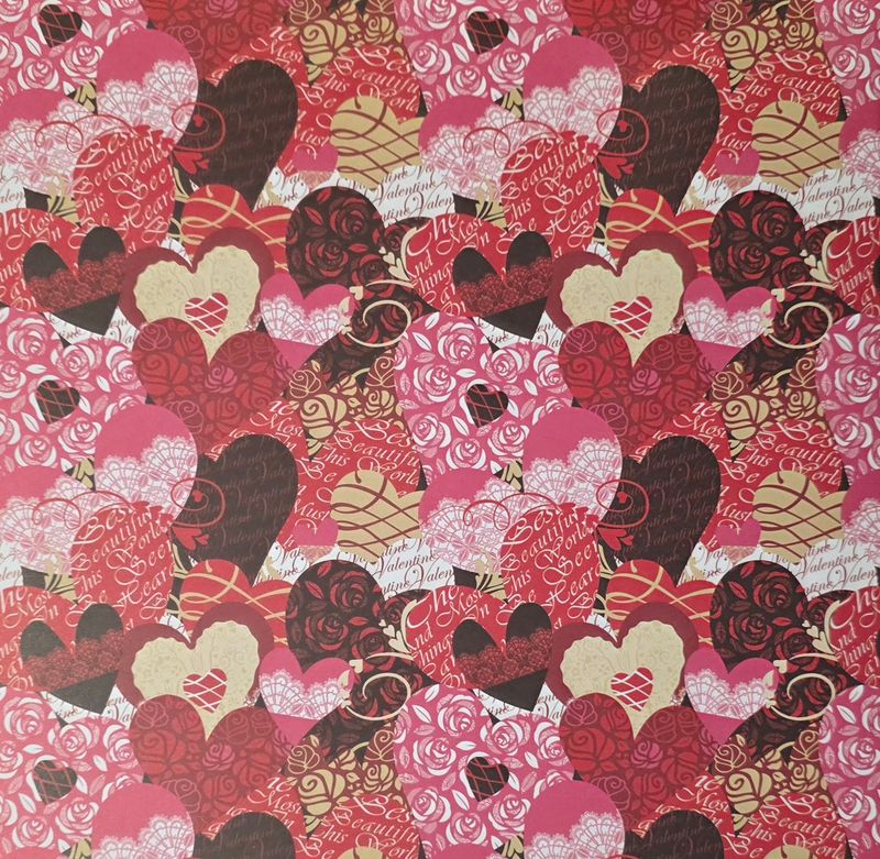 Herzen Rot Scrapbook Papier