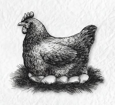 Brütende Henne Stempel