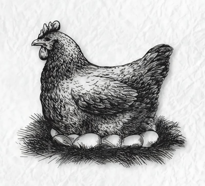 Brütende Henne Stempel