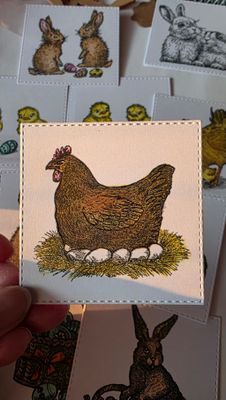 Brütende Henne Stempel