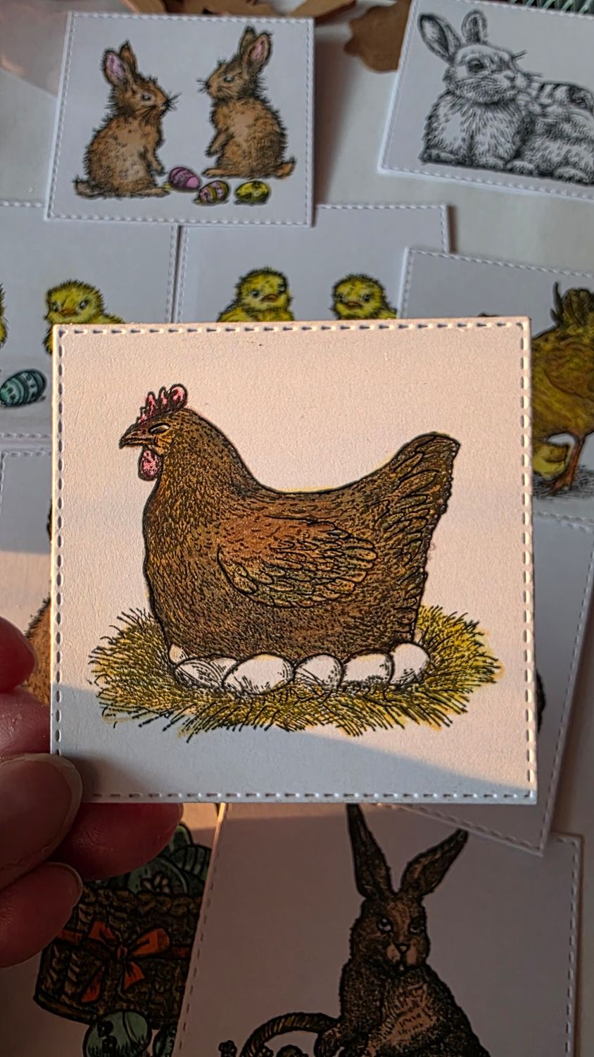 Brütende Henne Stempel