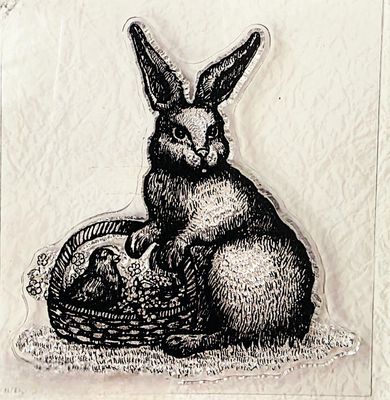 Hase mit Korb Stempel