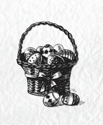 Korb mit Ostereiern Stempel