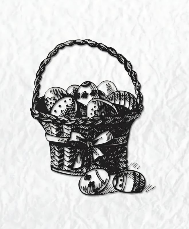 Korb mit Ostereiern Stempel