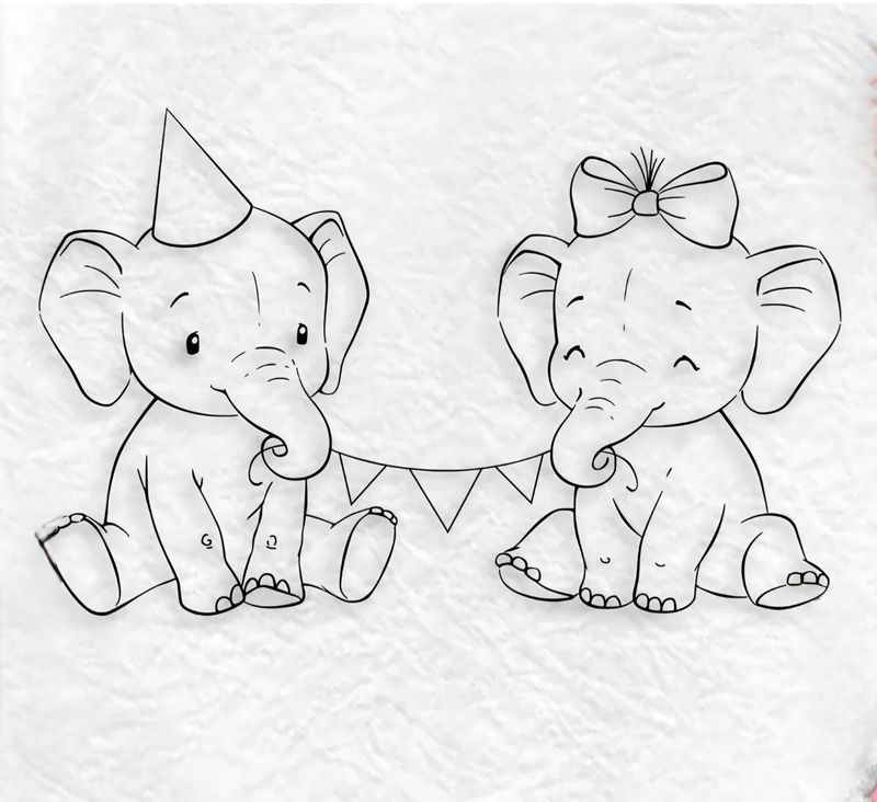 Elefanten Geburtstag Stempel