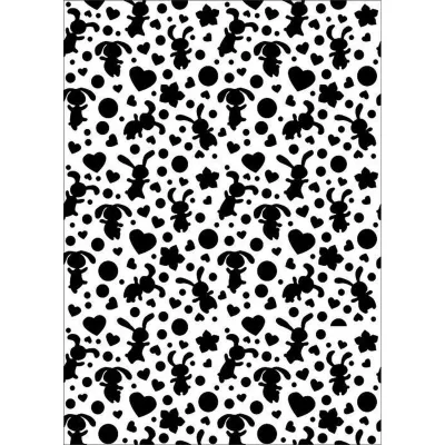 Kuschel Hasen und Herzen Schablone DinA5