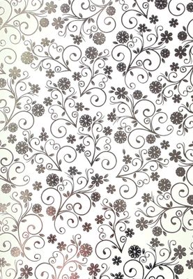 Silk Art Weiß / Silber folierte Blüten